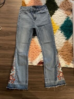 Prosperity Floral Embroidered Wide Leg Jeans